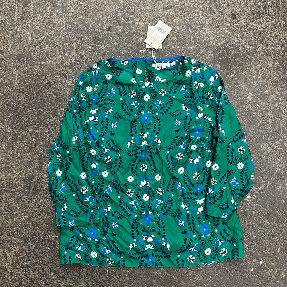 Boden Green Floral Blouse